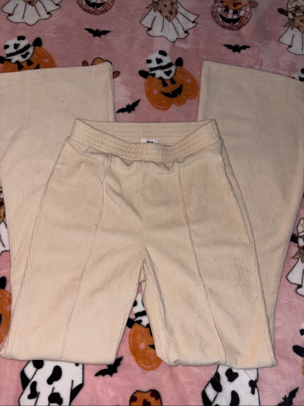 aerie Cream Ribbed Kids Leggings